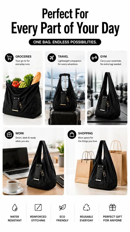 Pocket Friendly Tote Bag | Foldable Keychain Tote Bag