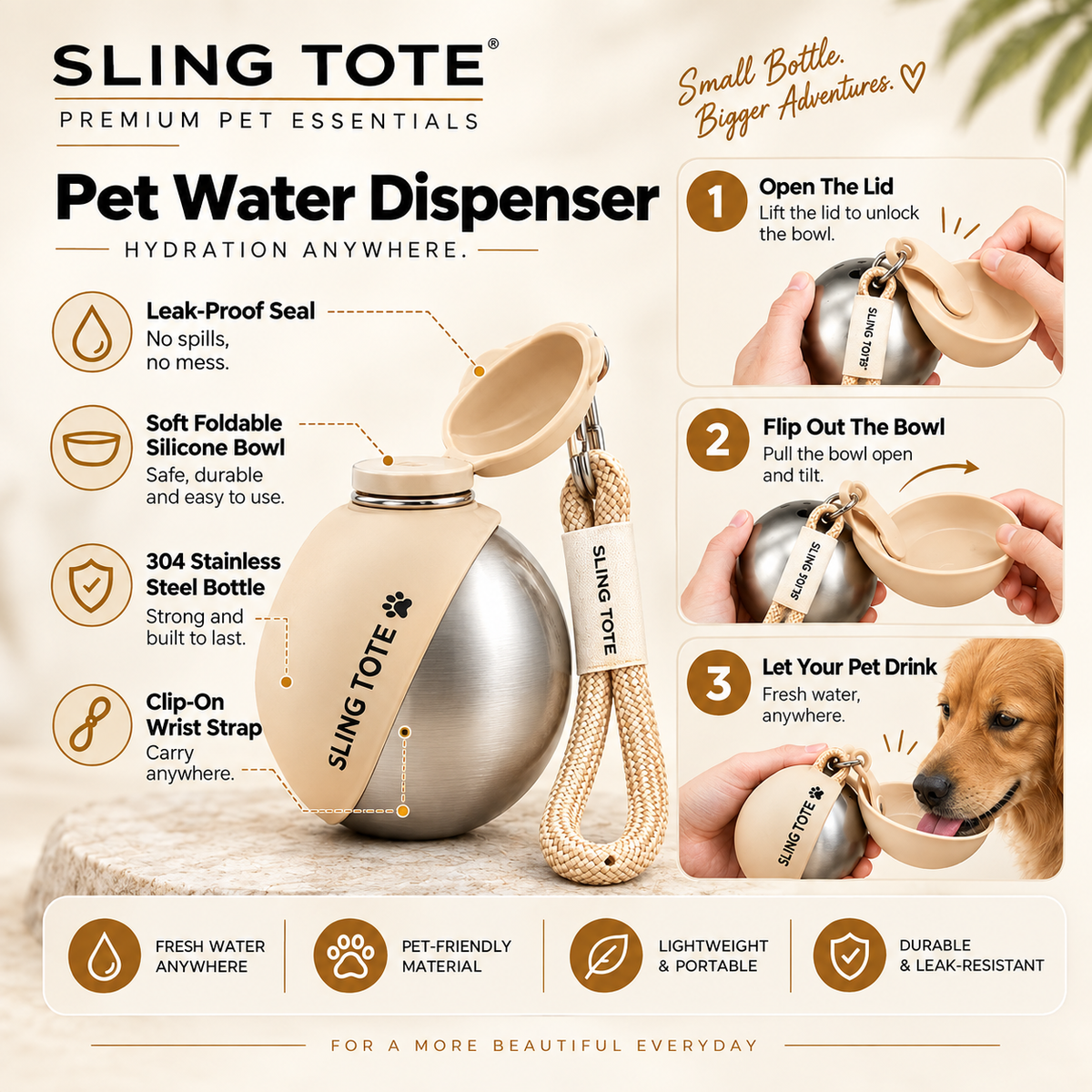 Premium Foldable Pet Travel Bottle